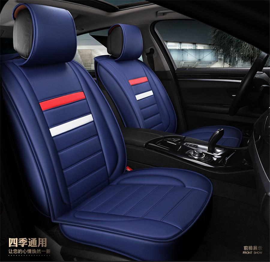 Set di Coprisedili per Auto in Ecopelle PU alla Moda Vestibilità Universale Accessori Interni Traspiranti Copertura Decorativa Protettiva per Sedile Car-Styling