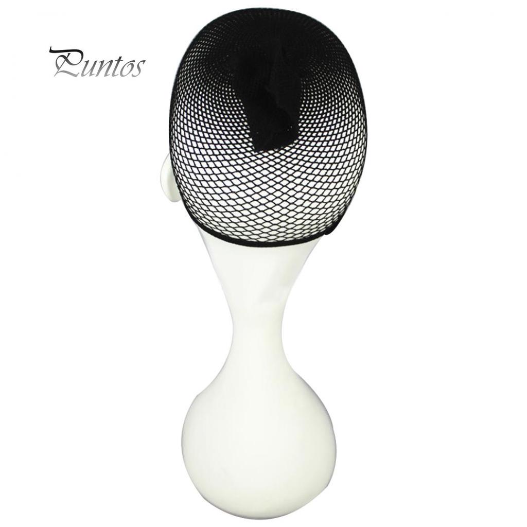 Health Caring Women Elastic Nylon Wig Cap Open End Black Mesh Liner Short Fishnet Hair Net