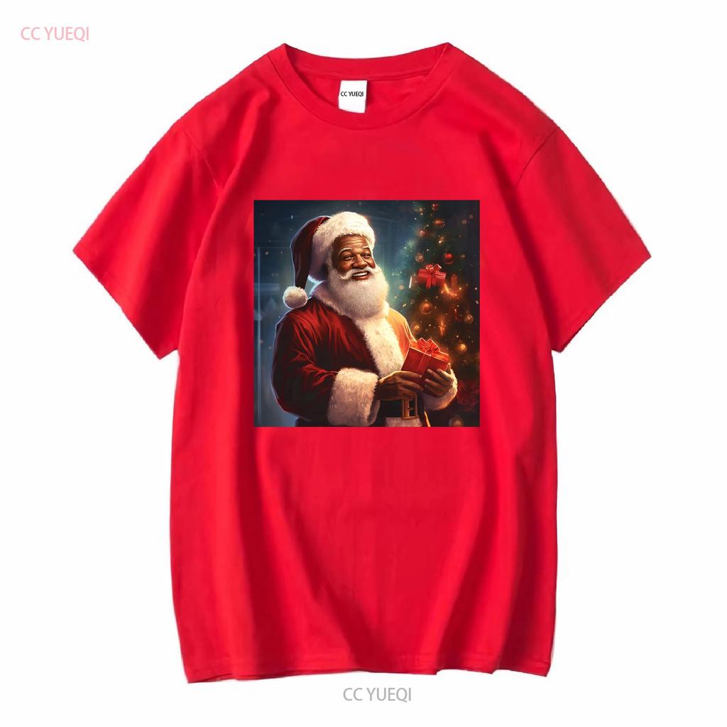 Vintage Black Santa Claus Illustration T Shirt Soft Cotton Quality Print Stylish Fit Design African American Vintage Washed