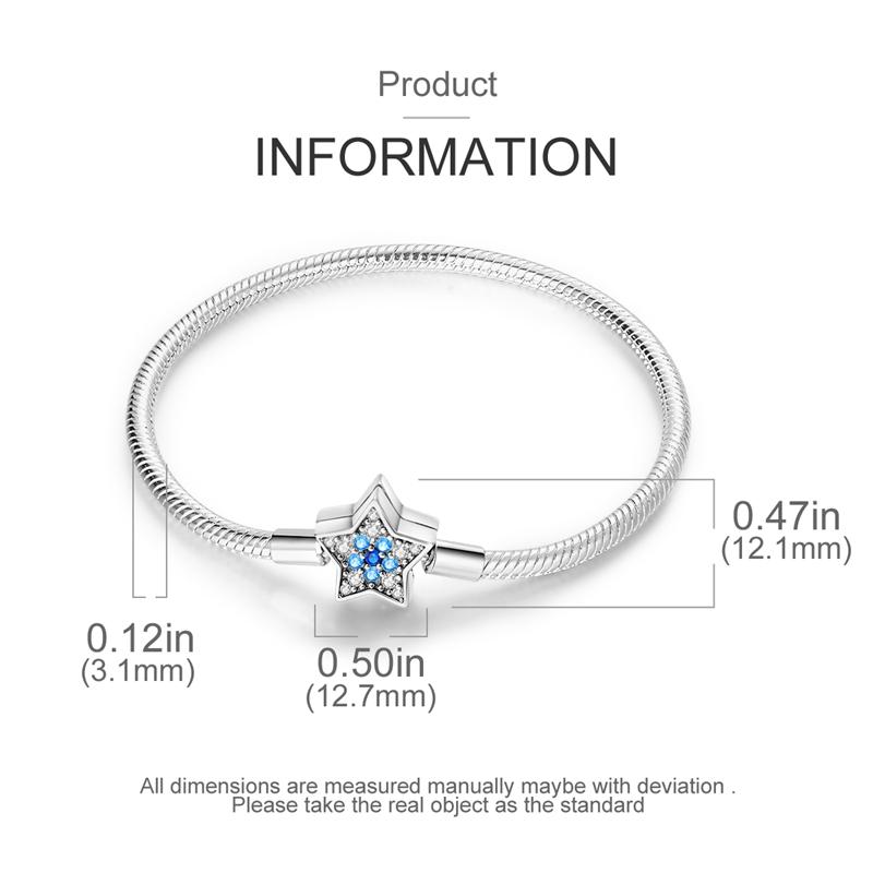 925 Silver Bracelet Heart Perfume Colorful Zircon Clasp Snake Chain Fit Original Charms DIY Jewelry