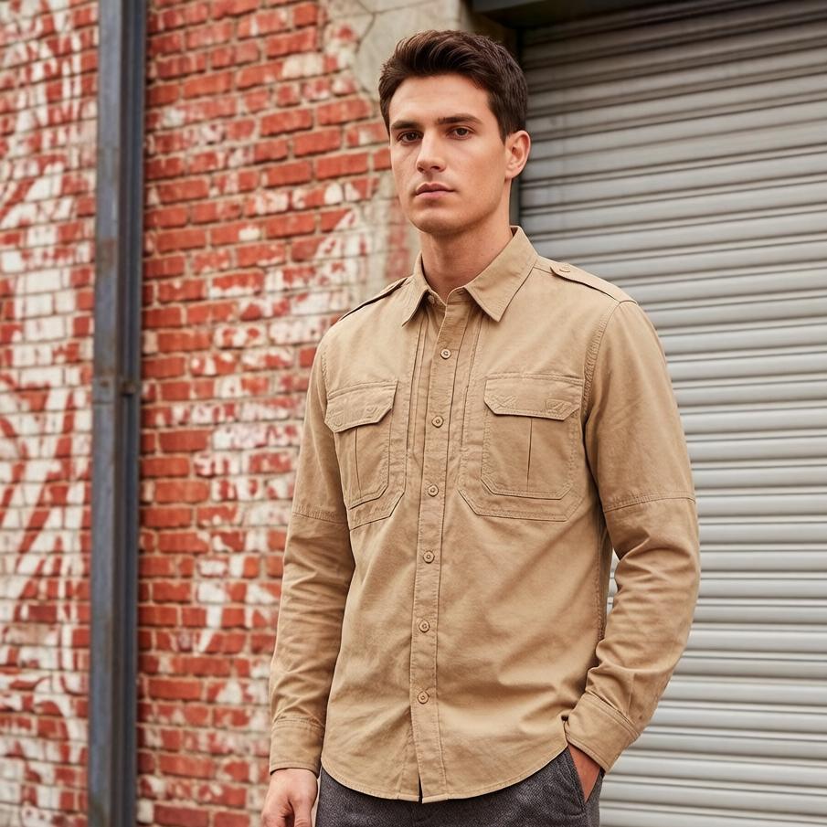 Long Sleeve Shirt Ribstop Garments S хаки