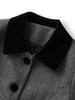 French Grey Lapel Top & Pleated Skirt Suit - New College Style Series