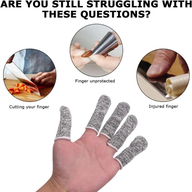 Schnittfester Fingerschutz Fingerprotektor Hülle 10 Stück 5-stufige Elastische Verschleißfeste Fingerlinge Fingerschutzhüllen
