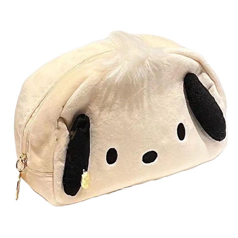 Large Capacity Cute Plush Pacha Dog Pencil Case for Middle School - Japanese Cartoon Girl Design