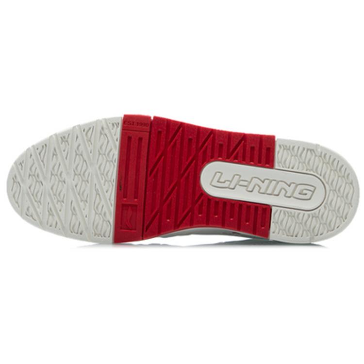 Li Ning 001 BTC Slip Resistant, Abrasion Resistant, Balanced, Lightweight Low top Skateboard Shoes Unisex White Red AECR001-4