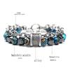 1 Pcs Rock Bead Gemstones Bangles Jewelry Stainless Steel Charm Natural Stone Beads Bracelet For Men