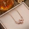 Titanium Steel Zirconia Angel Wings Necklace for Women - Light Luxury and Versatile Clavicle Chain