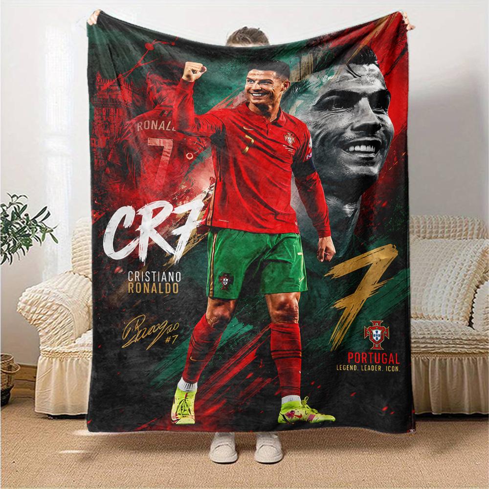 1pc Blanket - Cristiano Ronaldo Print Design,Lightweight Blanket for Sofa,Bed- Soft &Warm,Gift for All Seasons