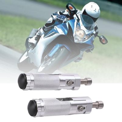 Universal Aluminum Alloy Motorcycle 8mm Bolts Round Pedal Folding Foot Rests Footrests