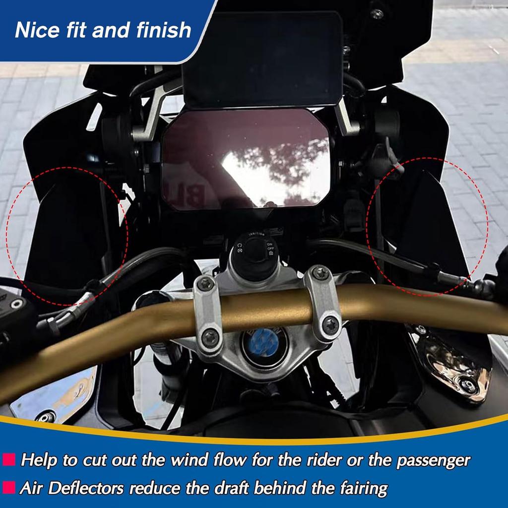 Motorrad Seitenscheibe Windschutz Seitenverkleidung Deflektor Luftstrom Handschutz Protektor passend für B.M.W R1250 GS Adv 2019-2022 R1200 GS Adv 2014-2020
