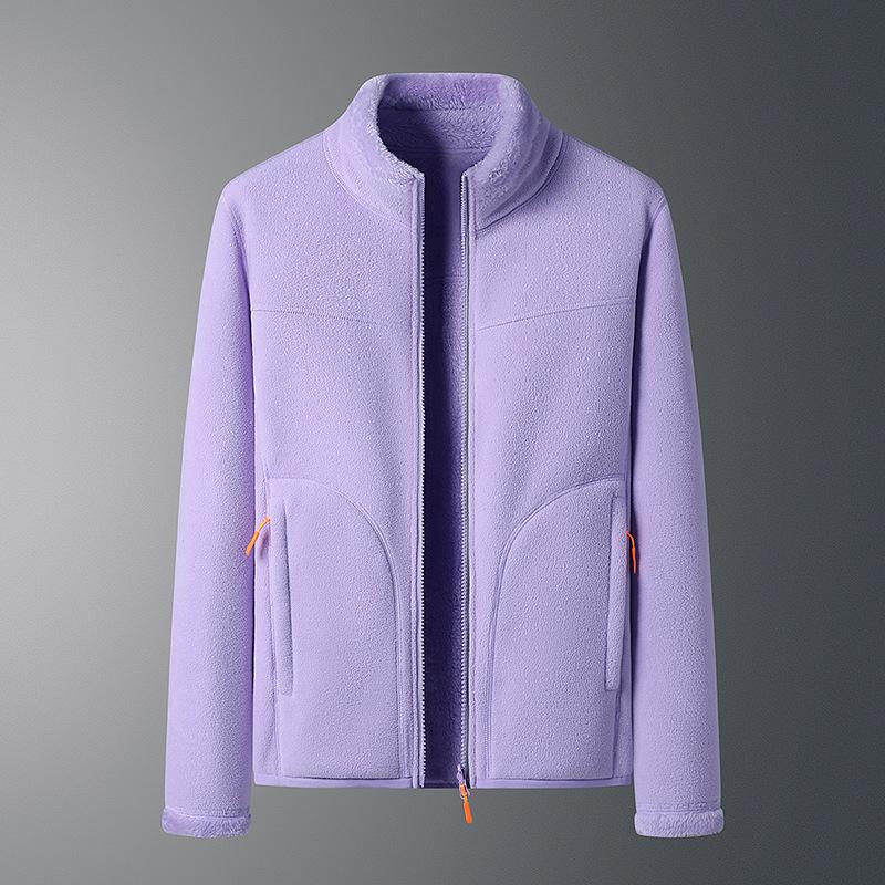 Winter Women's Double-sided Polar Jacket Fleece Lined Warm Plus Velvet Thickened Jacket