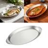 Commercial Stainless Steel Serving Tray With Wide Handles Spacious Oval Designs For Buffets Catering And Home Cooking