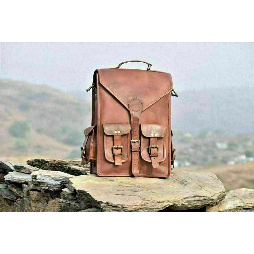 New Real genuine leather Satchel Men Backpack Bag laptop briefcase
