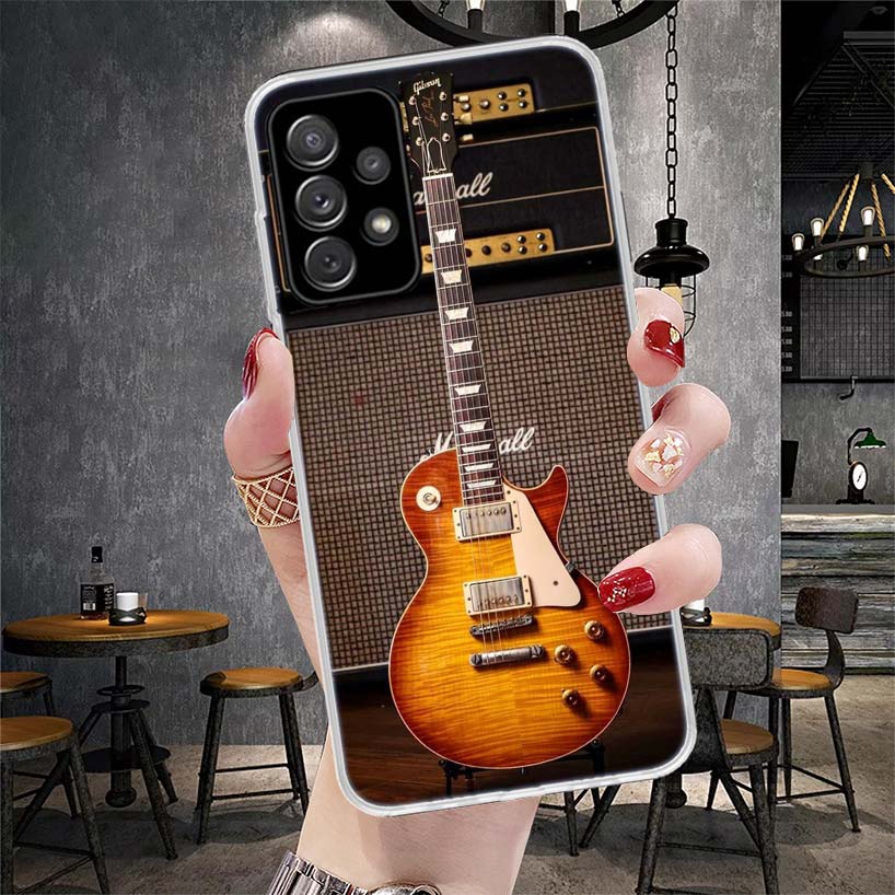 YA763-Music Score Musical Violin Guitar Phone Case For Samsung Galaxy A13 A14 A15 A16 A17 A53 A54 A55 A56 A57 A33 A34 A35 A36 A3