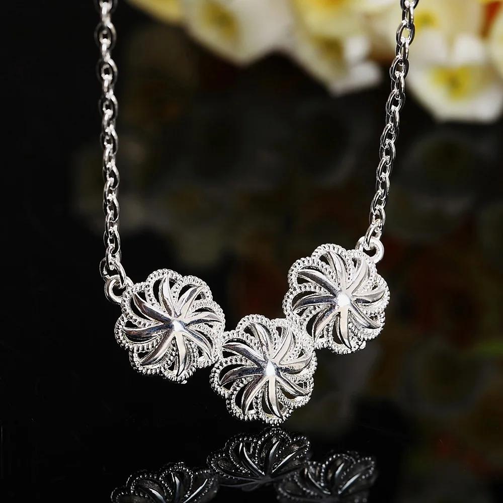 Neue Kupfer Schmucksets für Damen schöne Blumen Halskette Ohrringe Mode Hochzeitsparty Geschenke Brautschmuck