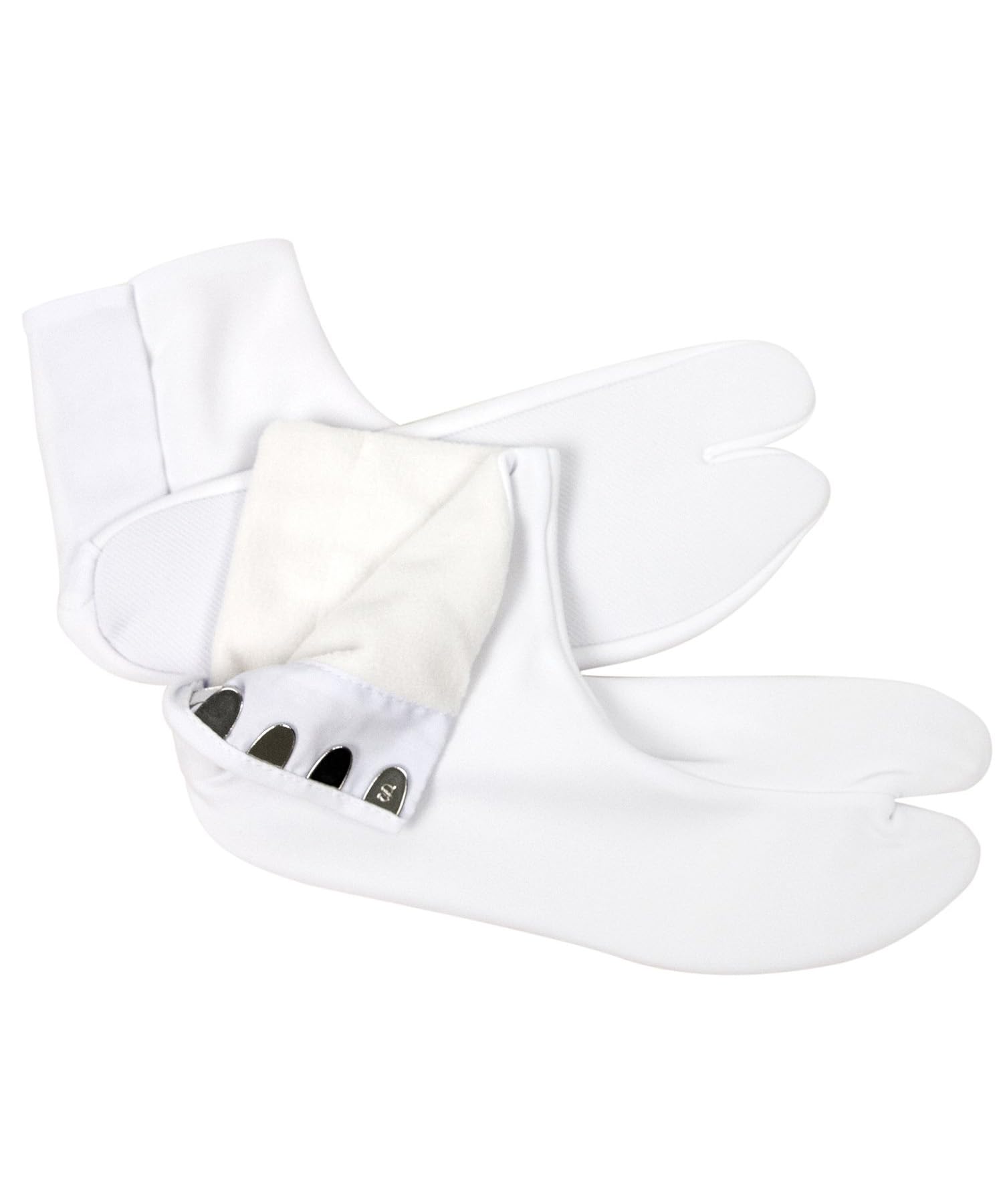 

Теплые белые флисовые таби-носки с застежкой [KYOETSU] женские 21,5 см-28,0 см (3L) белый