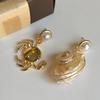 Coastal Style Drop Earrings Shell And Crab Design Asymmetric Alloy Jewelry Versatile Vacation Ear Accessories