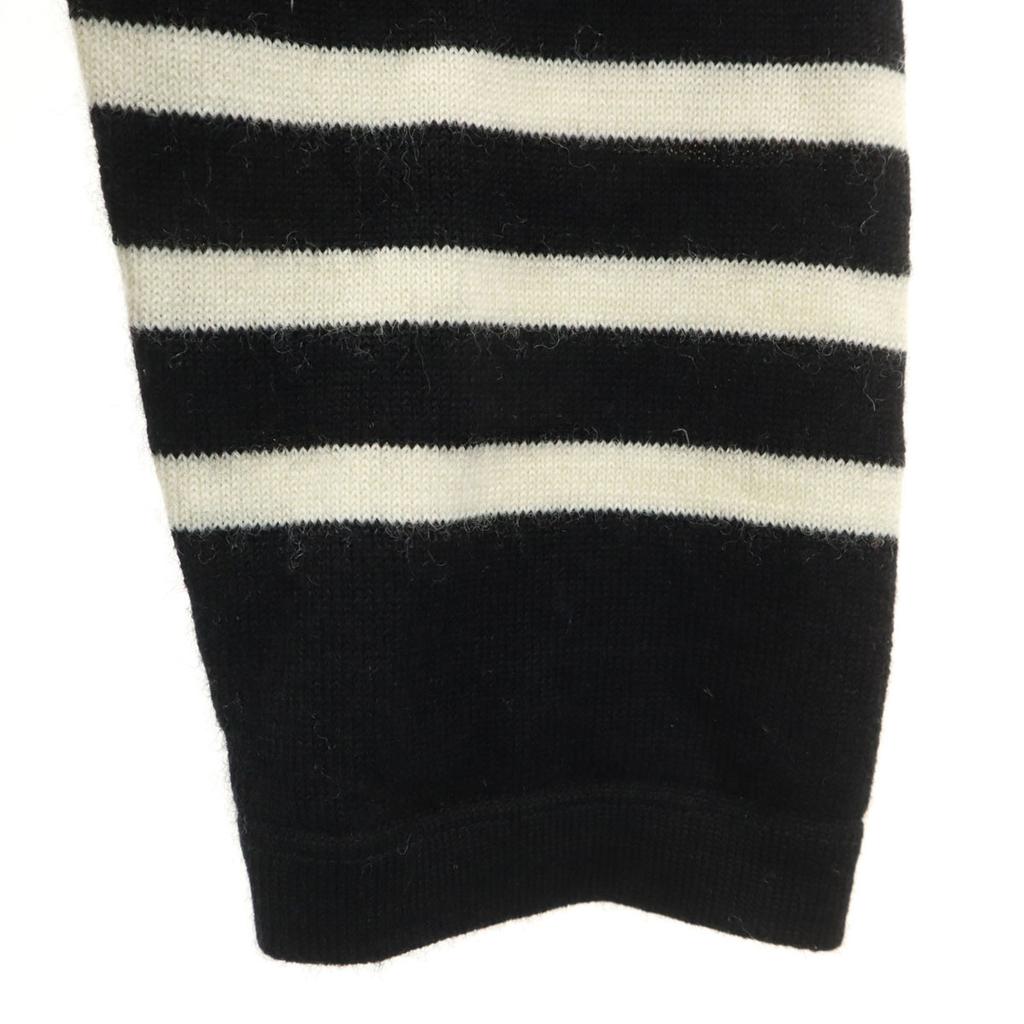 ORCIVAL wool Border Pattern Long sleeve sweater 5 Black series knit Men's Used