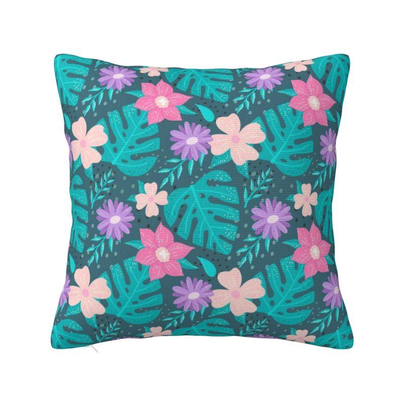 Hawaii Floral Tropical Flowers Leaves Cushion Cover x cm Polyester Throw Pillow Case Home Decoration Bedding Pillowcase
