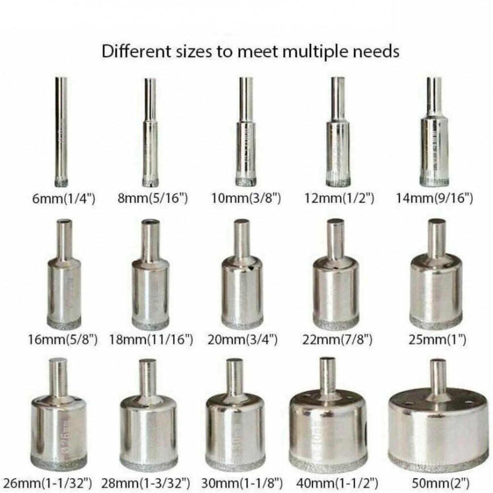 Diamond Grit Diamond Drill Bits Glass Hole Cutters Tile Drill Bit Set  Marble Cutting