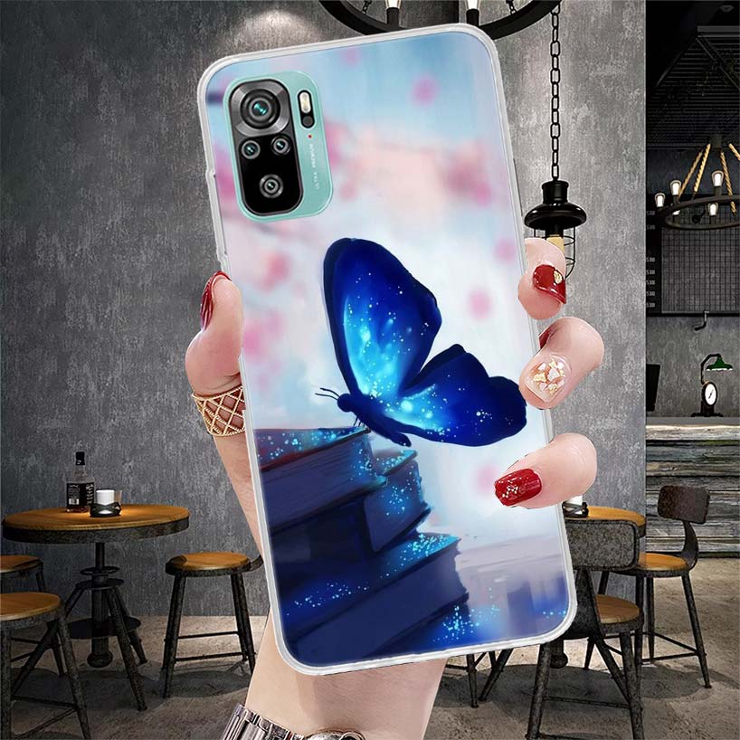 Blue Butterfly Beautiful Wing Soft Phone Case For Xiaomi Redmi Note 15 14 14S 13 12 Pro Plus 12S 11 11S 11E 10 10S 11T 5G Fundas