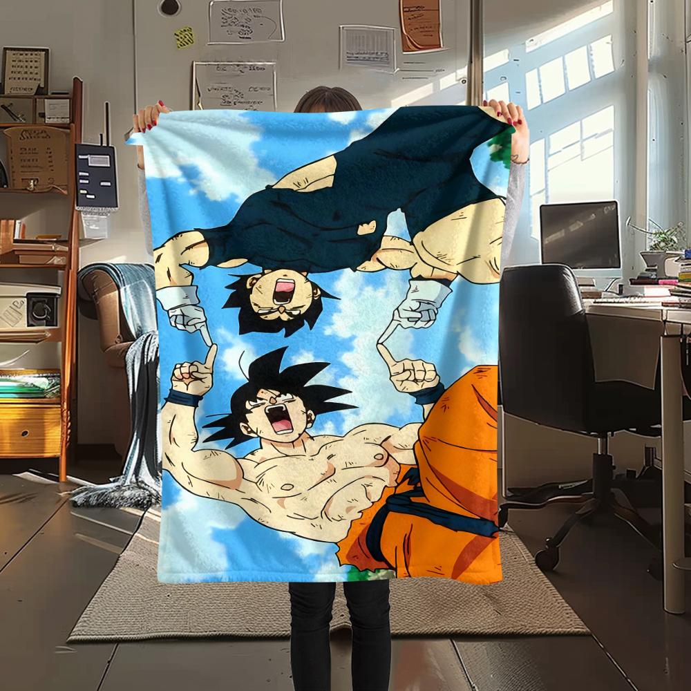 Dragon Ball Character Print Flannel Blanket High Quality Comfortable for All Seasons Home Decor Warmth and Comfort Perfect for Christmas Gifts