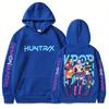 Women's Printed Round Neck Pullover Sweatshirt Hooded Drawstring Sweatshirt Top