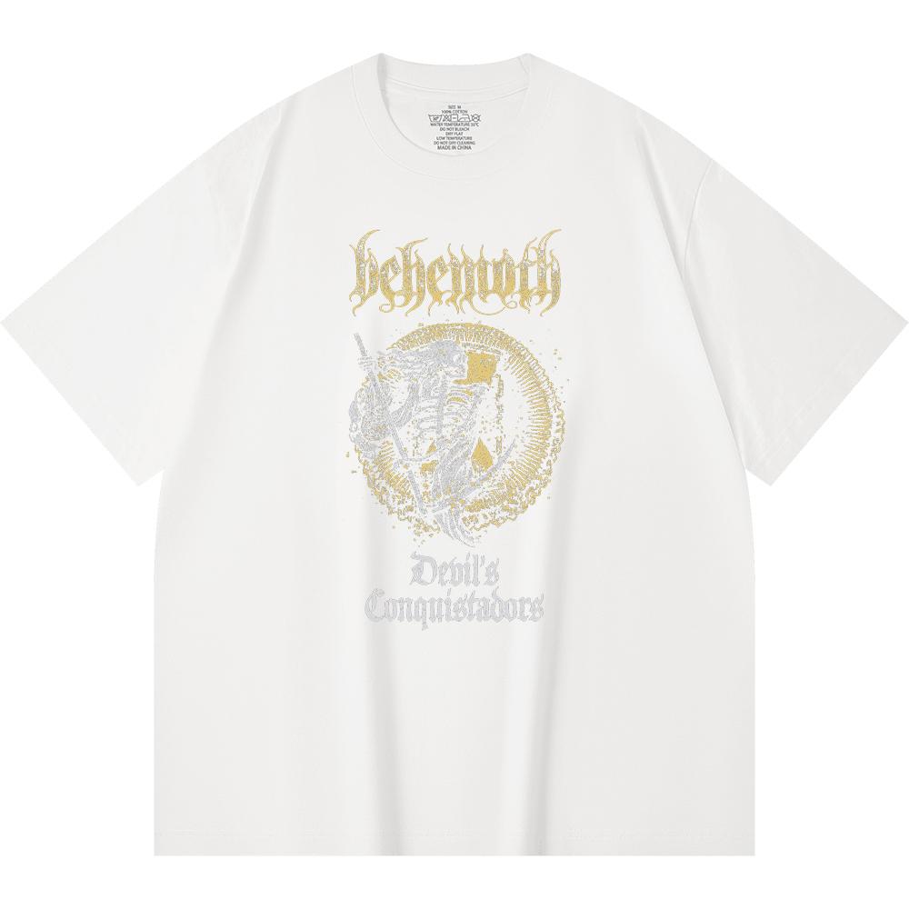 230 g/m² 100% medvilnės Heavy Metal marškinėliai su roko grupės populiarios muzikos spauda Unisex sunki medvilnė