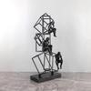 Minimally Abstract Metal Frame, Thinker, Character Art Decoration, Decoration, Living Room Sculpture, Home Decoration