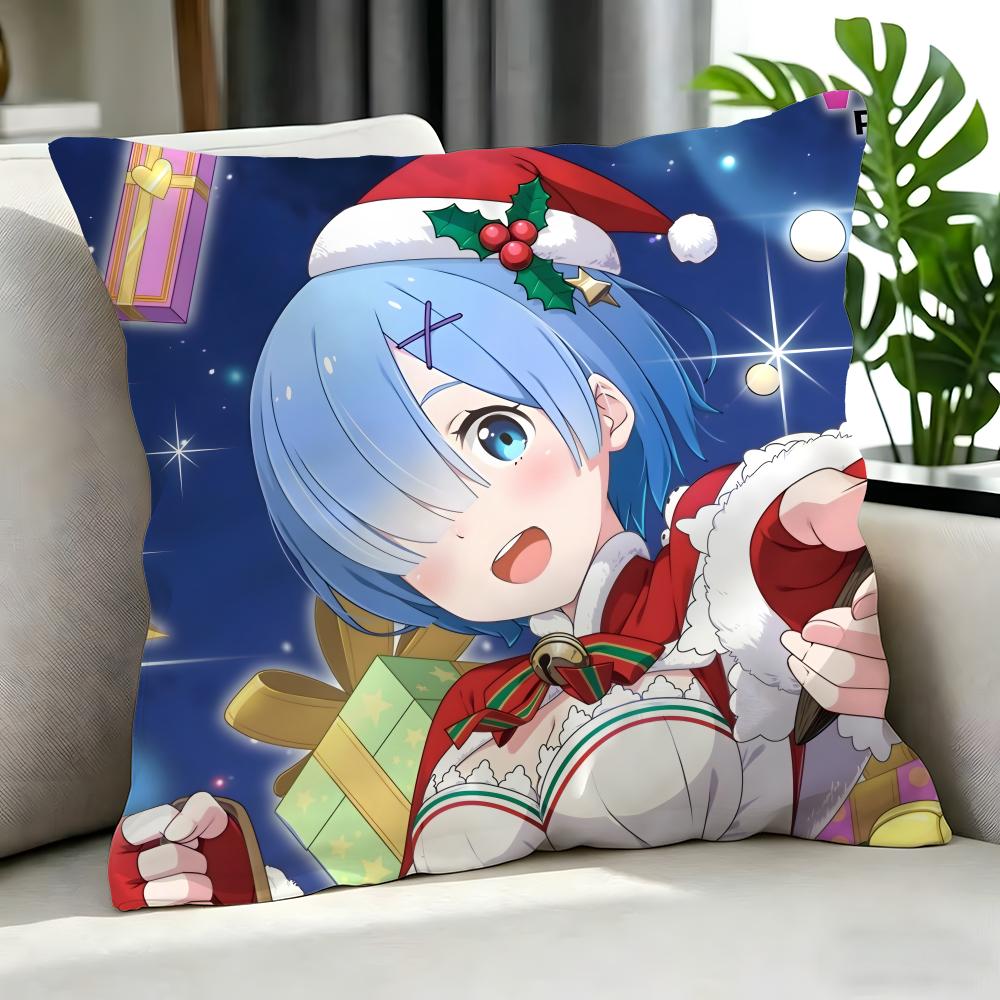 Rezero Starting Life In Another World Cushion Cover Cushion Cover Set 4Pcs 50X50 45X45 40X40 Pillowcase Decorative Sofa Home