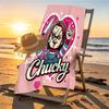 Bride of Chucky Print Beach Towel Design, Soft, Lightweight. for Home Bathroom, Spa, Pool, Yoga, Surfing, Camping, Gift for Family, Friend