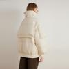 ELLE French Style High-End Zipper Warm Solid Color Basic Goose Down Lapel Comfortable Down Jacket Women outerwear Off-White L7WYS055