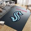 Custom Name,Seattle Kraken Home Sofa Decoration for Living Room & Bedroom, Non‑Slip Play Flannel Floor Mat for Game Room