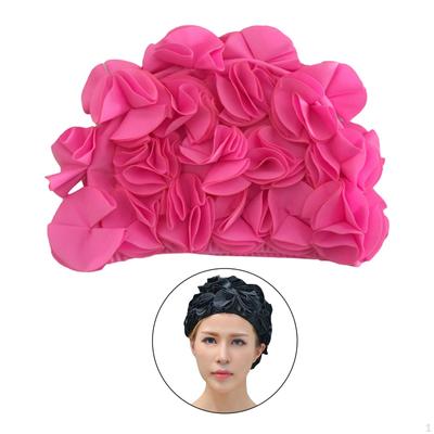 Reusable Swim Caps Swimming Cap Elastic Flower for