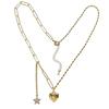 Heart & Star Necklace: Hip Hop, Cool Style, Light Luxury Design