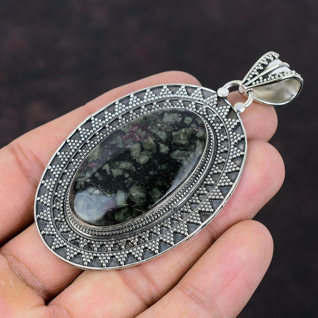 Eudialyte Pendant Handmade Pendant Vintage Pendant Eudialyte Gemstone Jewelry 925 Sterling Silver Pendant Unique Design Jewelry Gift For Him