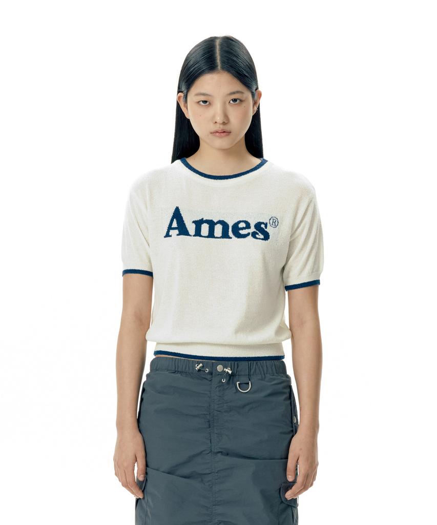 AMES-WORLDWIDE Basic Logo Knit Ivory