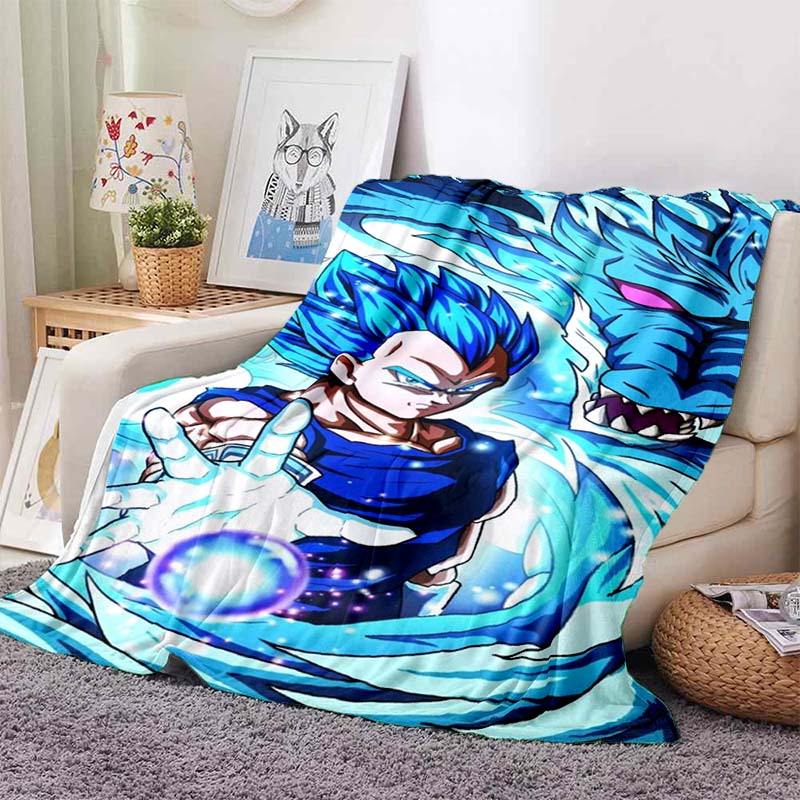 Dragon Ball Anime Print Blanket, Warm and Comfortable Flannel Blanket, Suitable for Bedrooms, Sofas, Beds, Chairs, Picnics, and