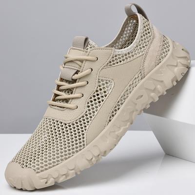 Moda de Verano Nuevos Zapatos Casuales con Cordones Refrescantes y Transpirables de Malla para Hombre para Exterior Cómodos y Antideslizantes Zapatos Deportivos Casuales
