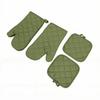 Oven Mitts Pot Holders Set Heat Proof Cotton Non Slip Kitchen Oven Gloves with Hanging Loop for Cooking Grilling