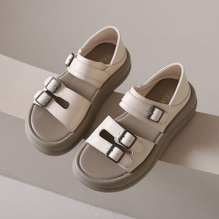Casual sports muffin platform sandals new summer wear Korean feet wide fat beach Roman shoes