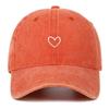 Vintage Korean Style Thin-Brim Heart Embroidery Baseball Cap - Unisex Spring/Summer Fashion