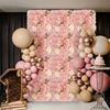 3D Rose Rose Flower Wall Pink Silk Artificial Flower Backdrop  Birthday Party