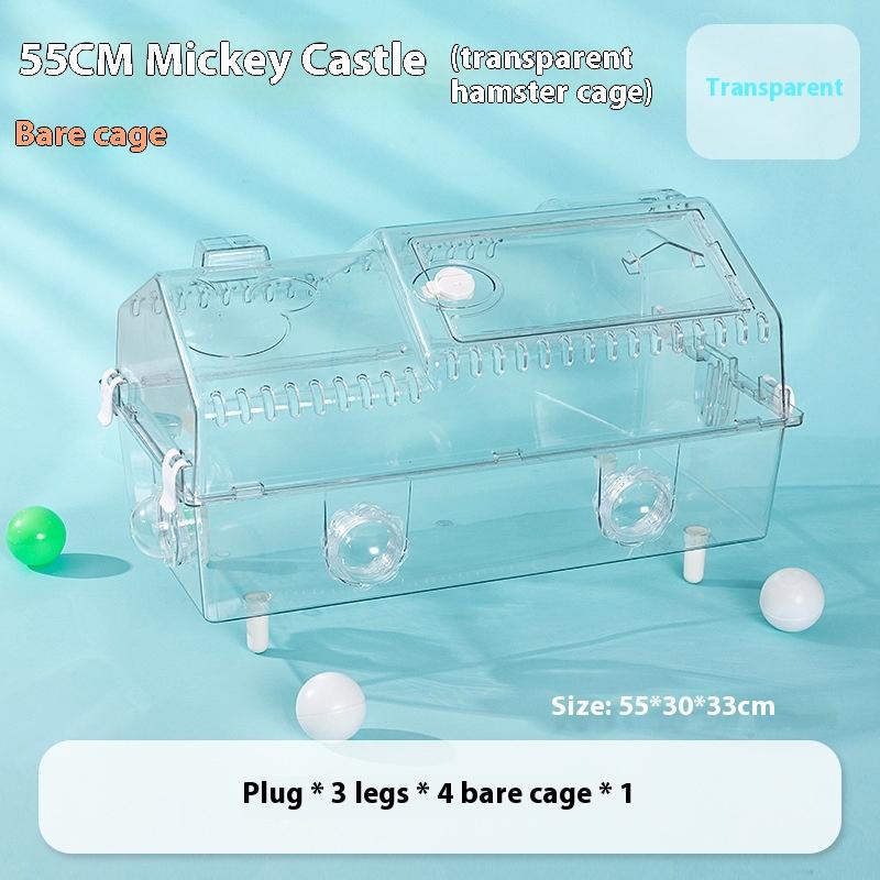 

Acrylic Hamster Cage Double Layer 55cm Large Size Golden Bear Nest Landscape Villa Basic Cage