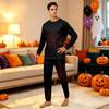 Family Matching Halloween Printed Pajama Set Long Sleeve Top and Pants for Mom and Kids