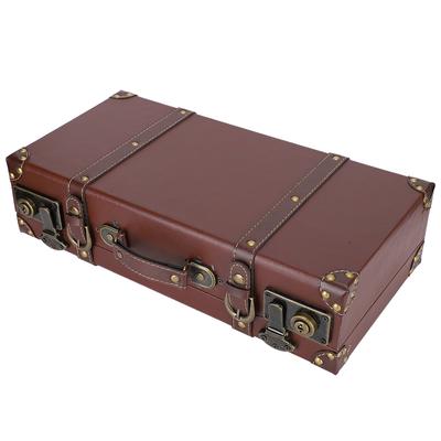 Wooden Suitcase Retro Vintage Storage Box Large Capcity Decorative Storage Case for Home Collection Supplies Photography Props