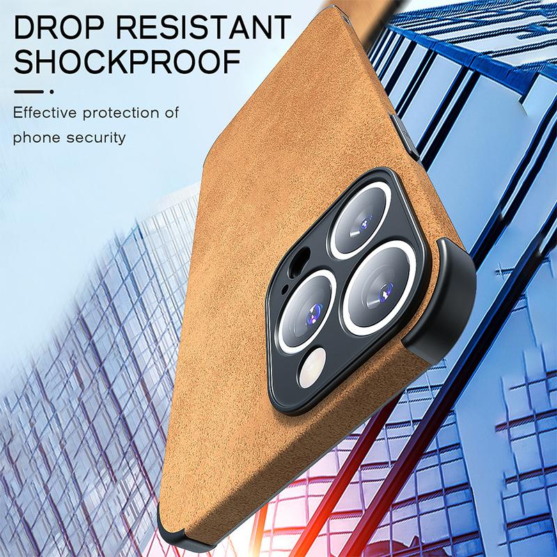 For Iphone 13 Pro Max Lambskin Leather Case For Iphone 14 13 12 11 Pro Max Xr Xs X 14pro Soft Silicone Shockproof Phone Cover