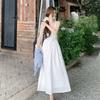 Pure desire wind lotus leaf edge sleeveless floral suspender dress women's summer new waist and thin temperament a word long dress