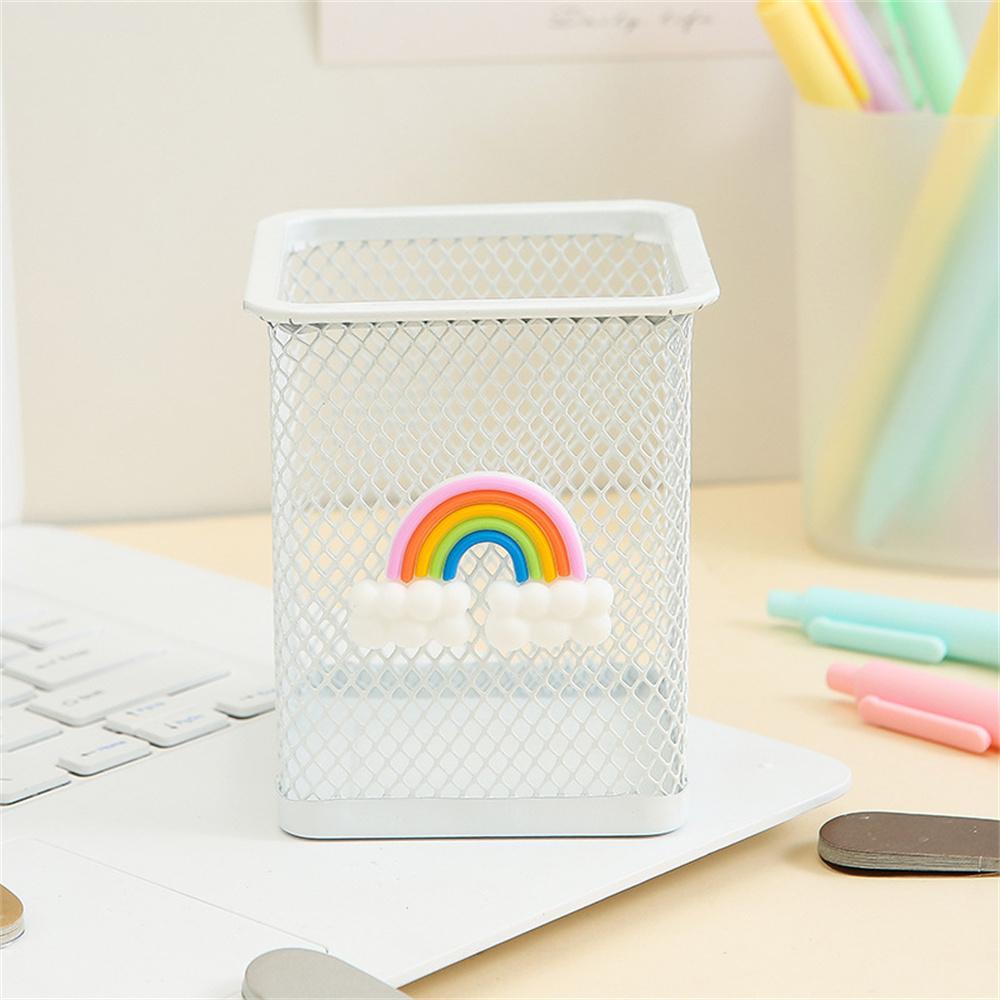 1 stücke Kawaii Rosa Dinosaurier Eisen Stift Halter Cartoon Nette Student Büro Organizer Bleistift Container Lagerung Box Desktop Dekoration