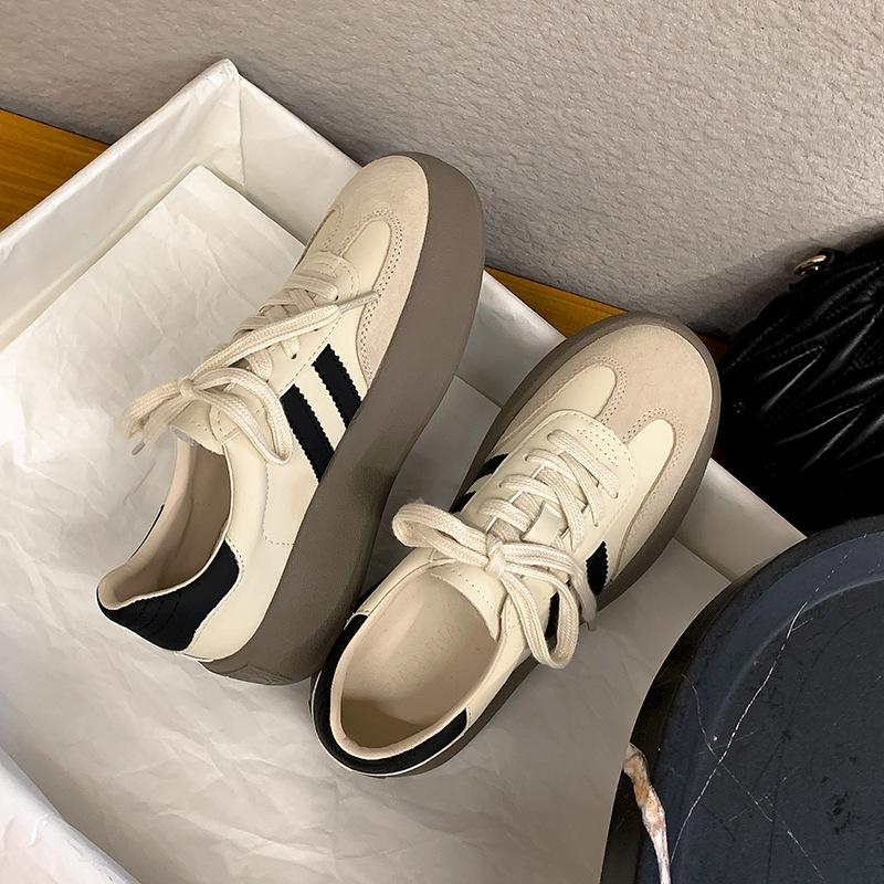 Retro German training shoes women's spring new sports and leisure board shoes women's thick soles increase in height